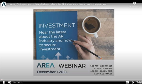 Looking for investment – hear the latest about the AR industry and how to secure investment